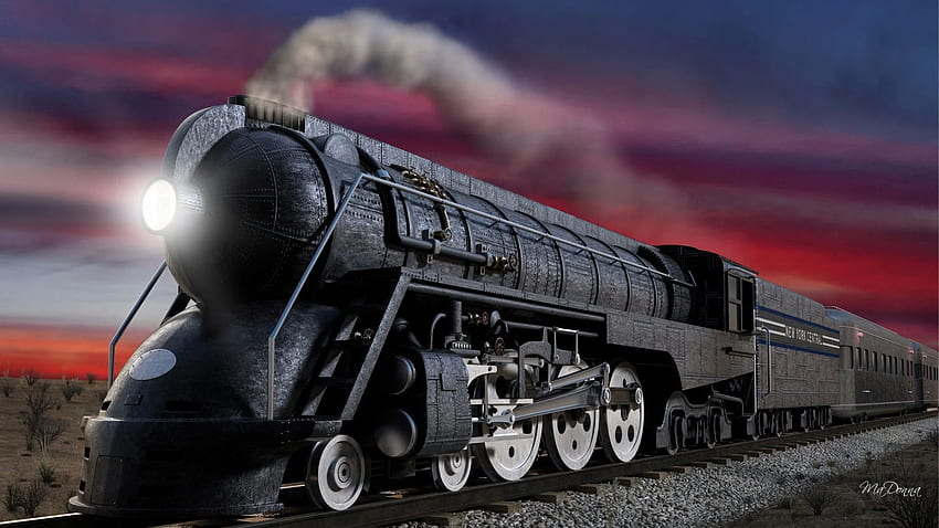 3 d の抽象的な石炭列車 高画質の壁紙