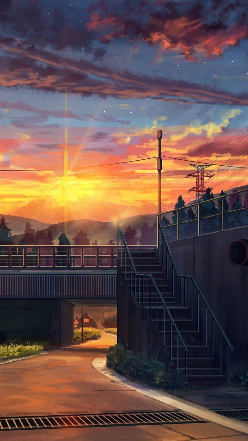 Sunset Village Sunset Anime 4K Wallpaper 42438