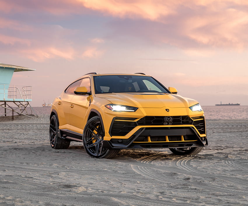 Lamborghini Urus amarillo, SUV compacto 2020 fondo de pantalla