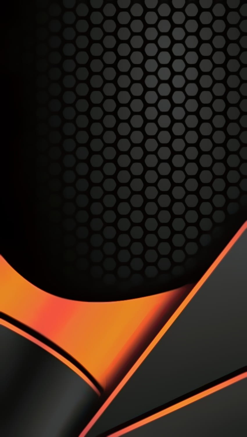 material design mesh, orange, tech, modern, texture, black, layers, pattern, gamer, iphone, tint HD phone wallpaper