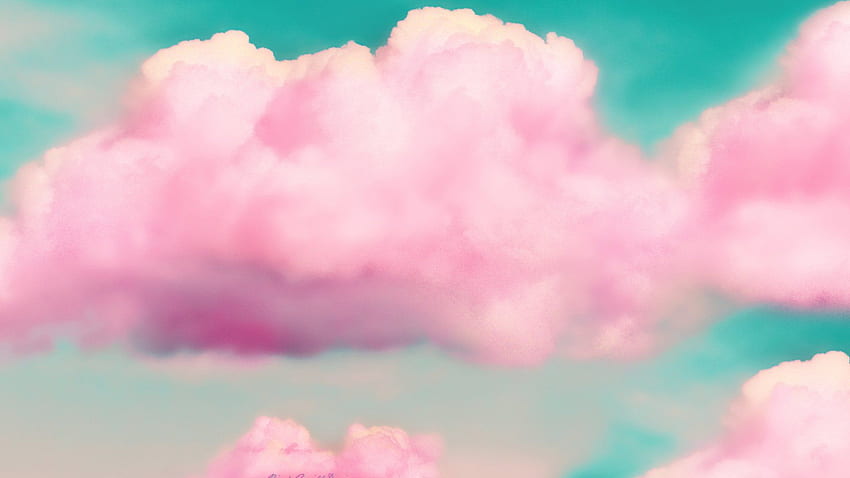 Pink Clouds 3D Laptop Full HD wallpaper