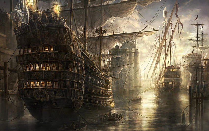 Mistik Eski Kadırga, gemiler, eski, kadırga, tekneler HD duvar kağıdı