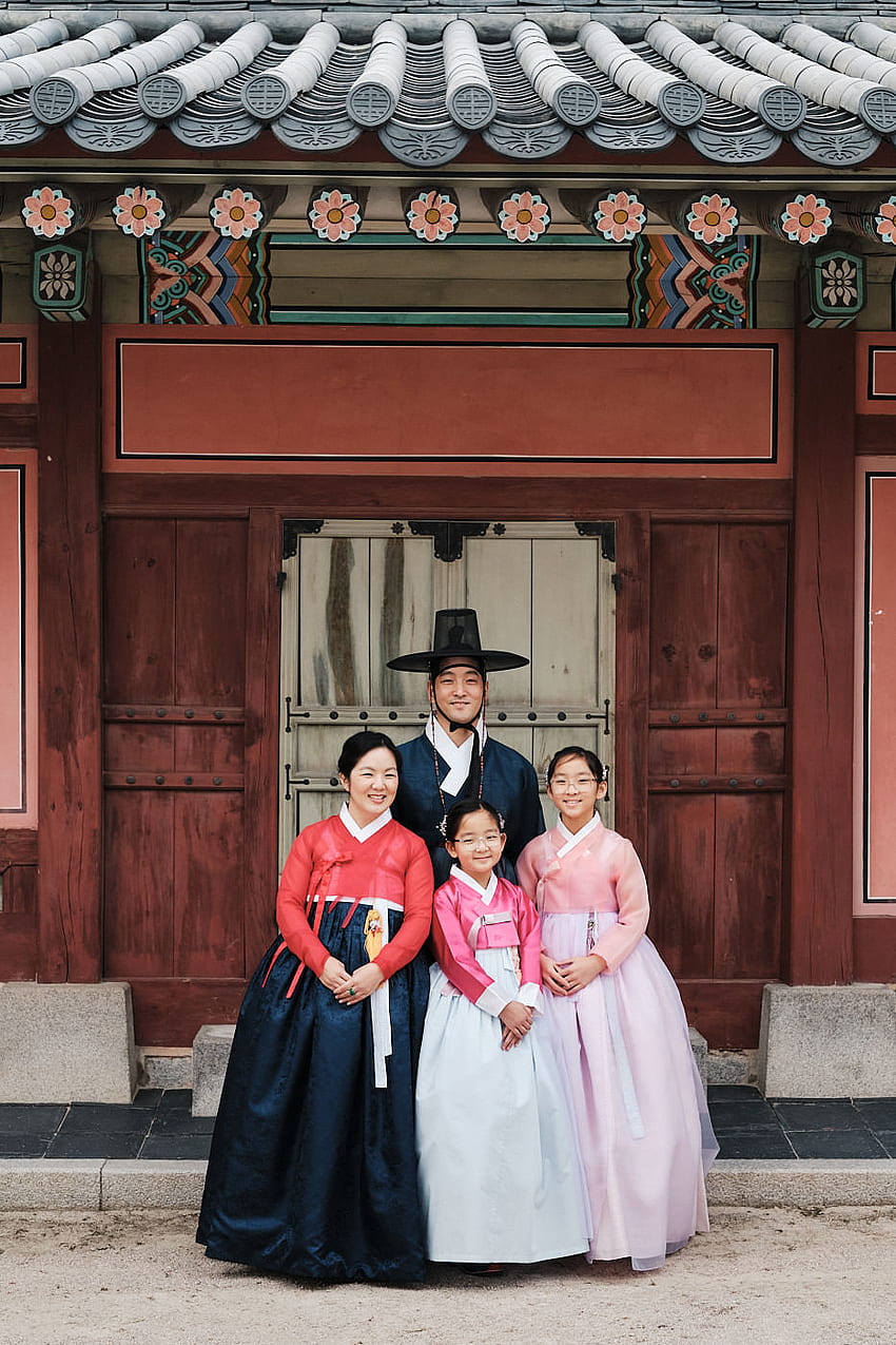Hanbok di Gyeongbokgung dengan Keluarga Ha, Hanbok Korea wallpaper ponsel HD