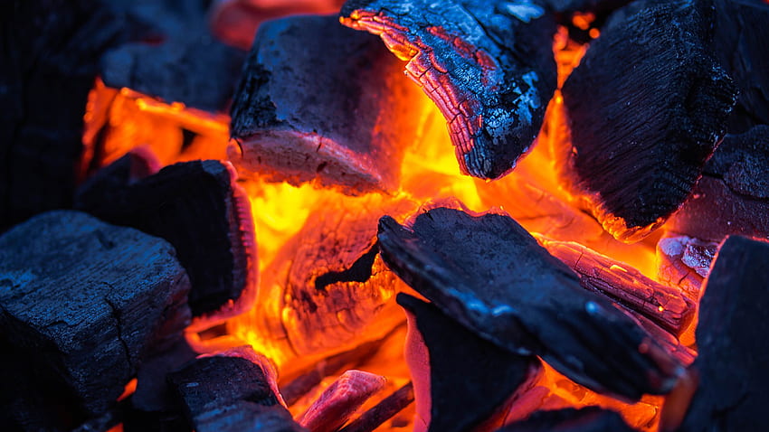 Хартии - Жара от дървени въглища в огън HD тапет