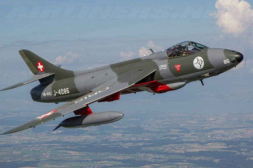 Hawker Hunter (Swiss Air Force), Swiss Air Force, Hawker Hunter, Jet, Jets HD wallpaper