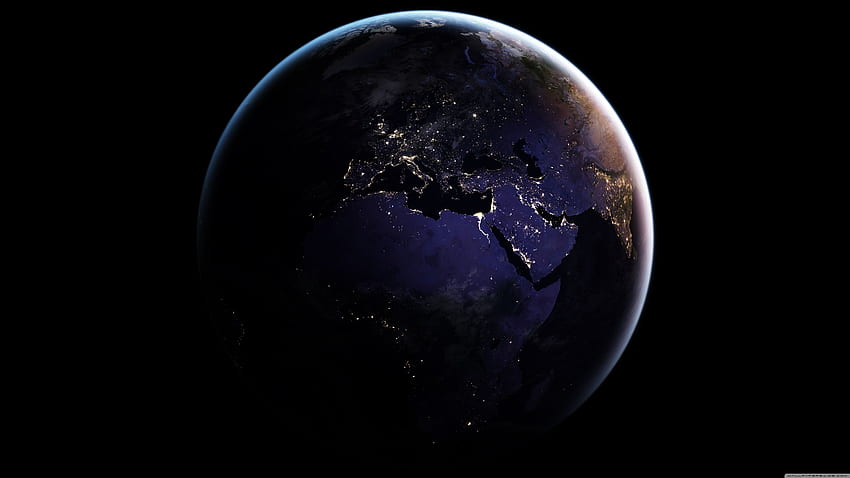 Europa, Afrika, Erde bei Nacht aus dem All ❤ HD-Hintergrundbild