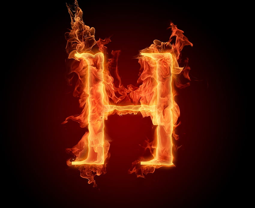h 문자 화재 불꽃 알파벳입니다. Letter Work - H. 레터링, 알파벳, Fire Aesthetic HD 월페이퍼