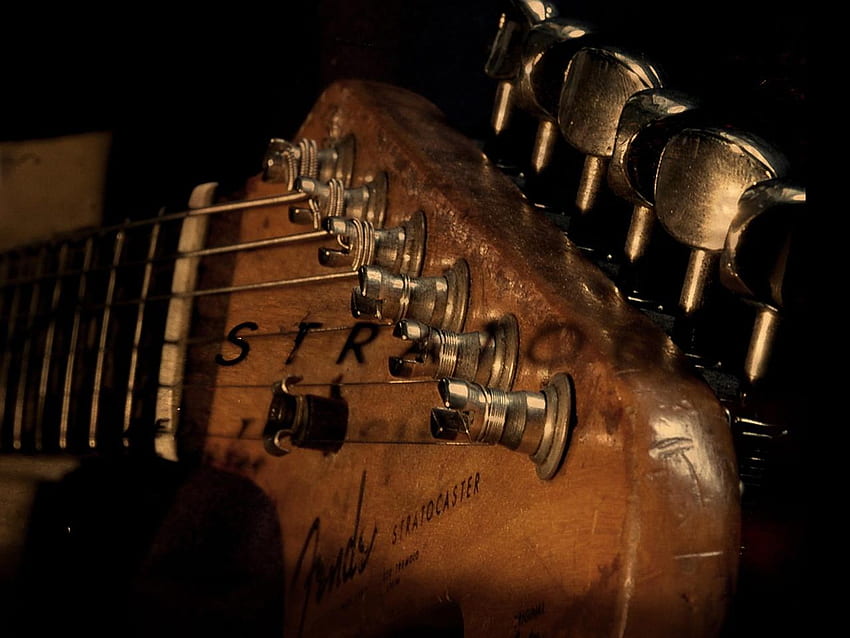 Vintage Fender Stratocaster, Vintage електрическа китара HD тапет