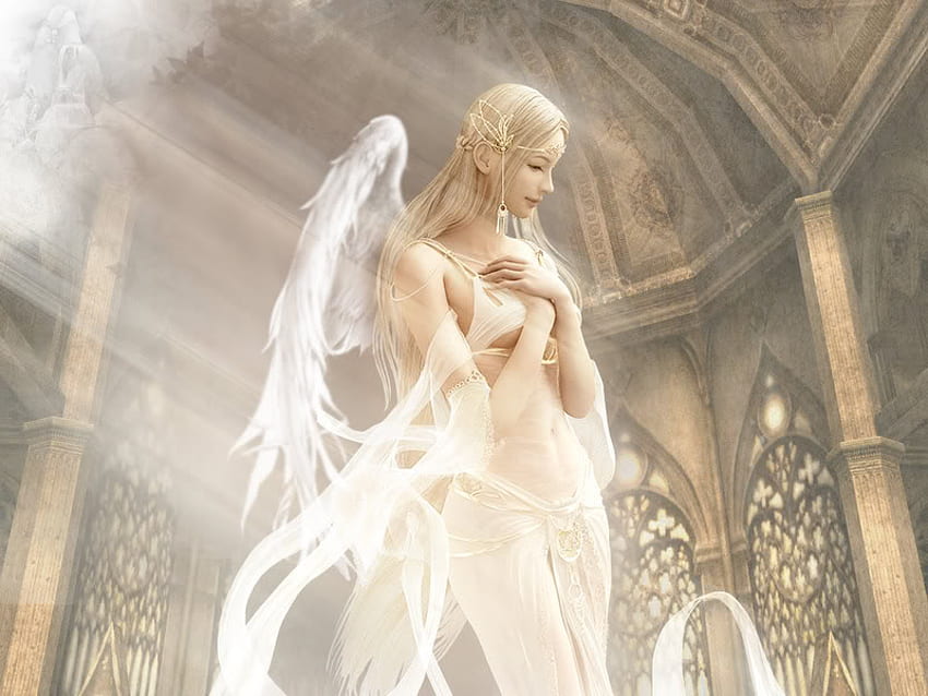 天使、翼、美しい、女性 高画質の壁紙
