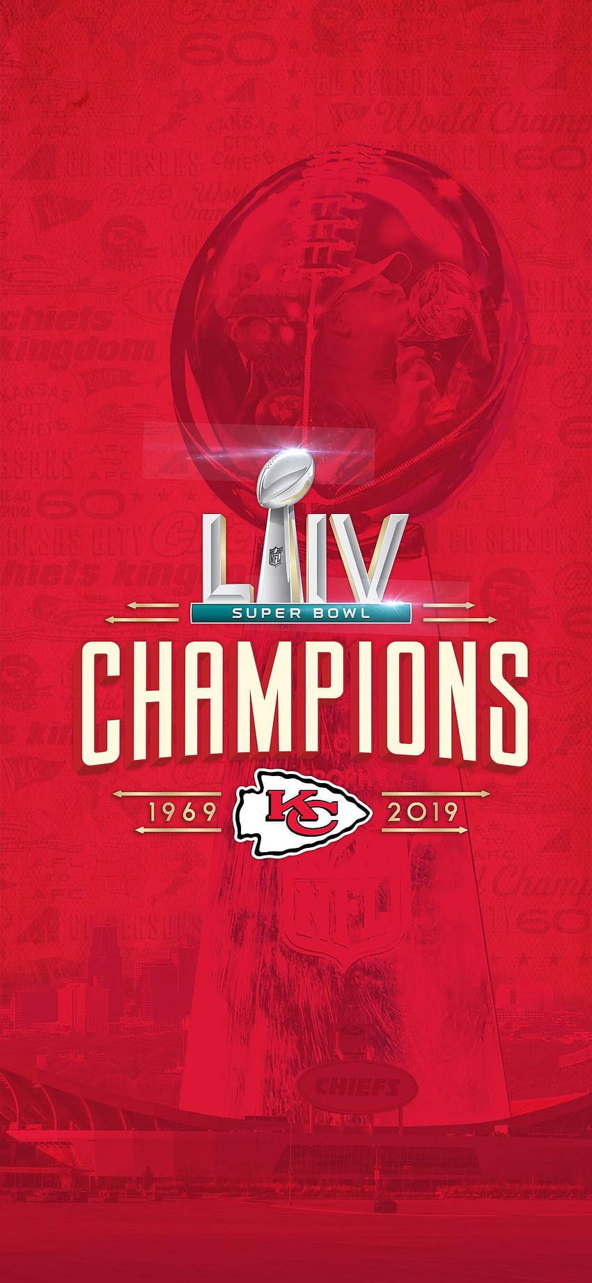 : Шампиони на KC Chiefs Super Bowl LIV. Лого на Kansas City Chiefs, Chiefs , футбол на Kansas City Chiefs HD тапет за телефон