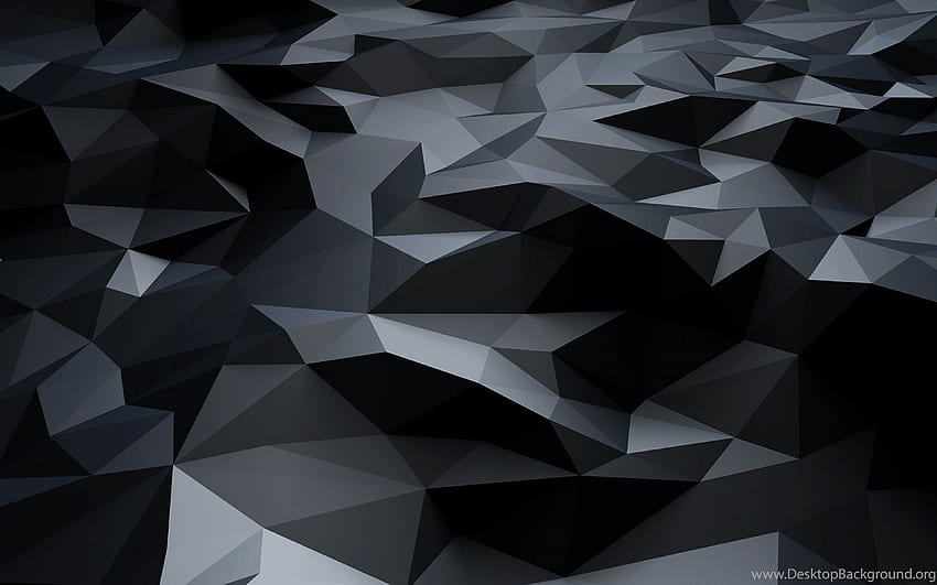 รูปหลายเหลี่ยมสีดำ 3 มิติพื้นหลังแบบเข้มพิเศษ วอลล์เปเปอร์ HD