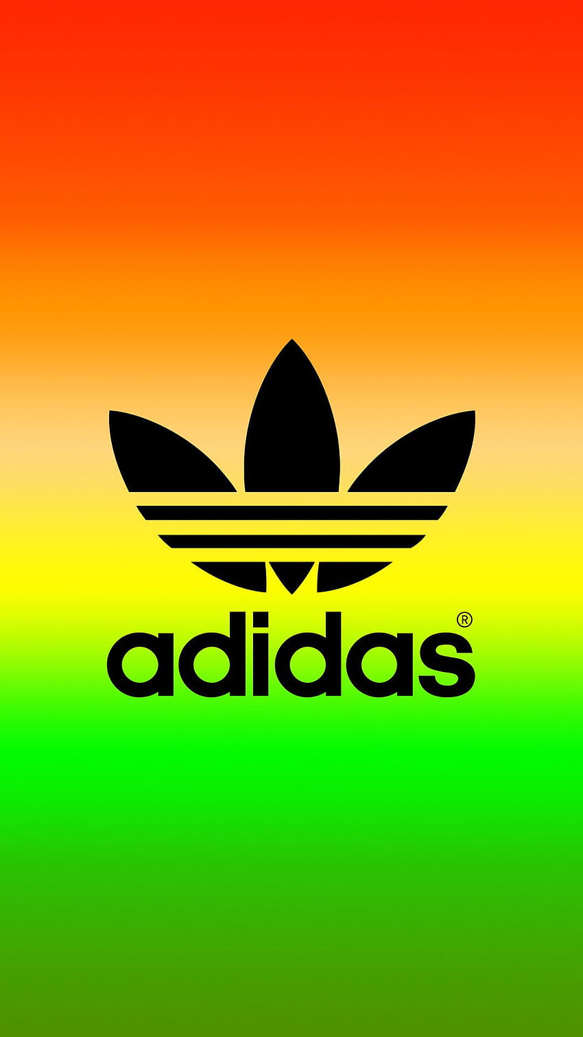Złote logo Adidas, kolorowe logo Adidas Tapeta na telefon HD