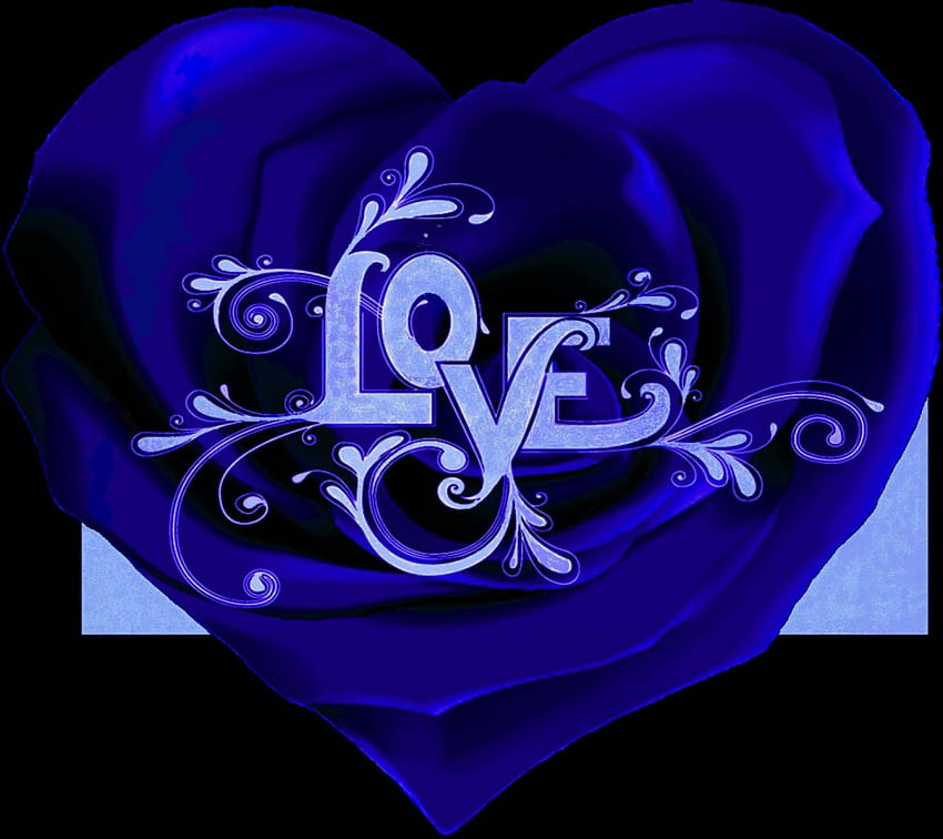 LOVE rose, blue, rose, heart, love HD wallpaper