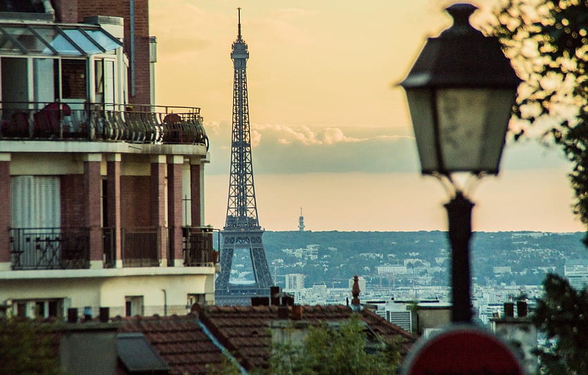 torre Eiffel, Paris, lanterna, Montmartre, montmartre, tour eiffel para , seção город papel de parede HD