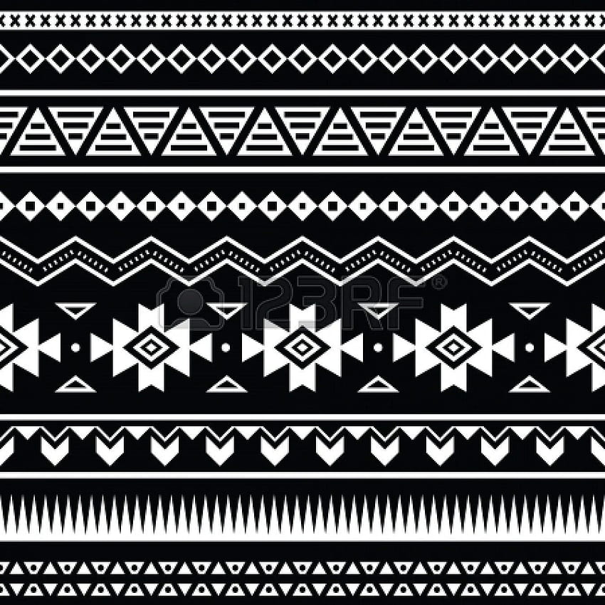 Aztec seamless pattern, tribal black and white background. libre de, Aztec Design HD phone wallpaper