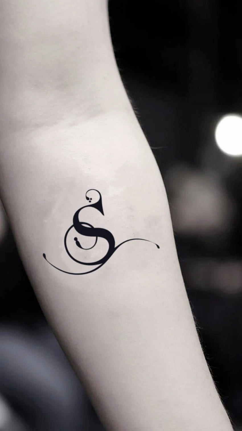 S Name Letter, Tattoo, Black And White HD phone wallpaper | Pxfuel