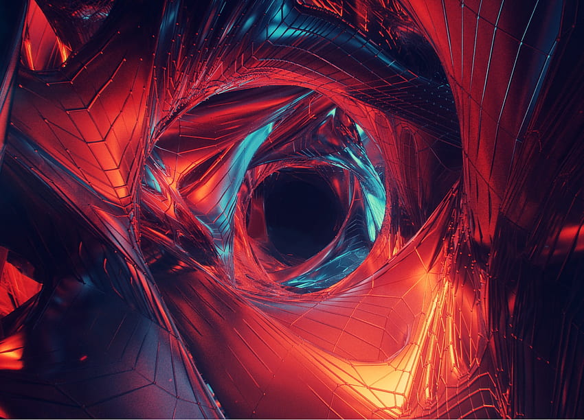 Wormhole, digital art, abstract HD wallpaper