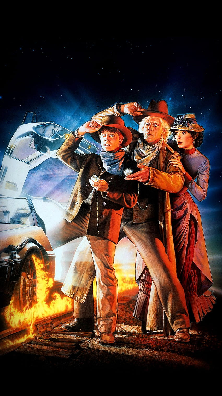 Back To The Future 3 포스터 필름 아트 Android HD 전화 배경 화면