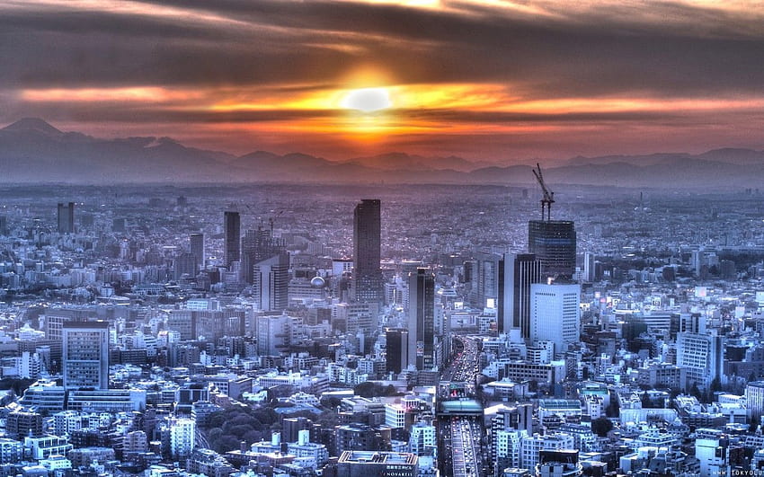 Gedung Pencakar Langit: Tokyo Japanese Sunset Scenery City Fog Japan Full, Jepang 1280 X 800 Wallpaper HD