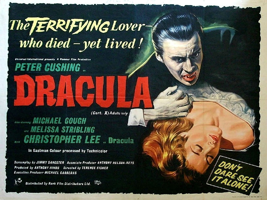 Poster Film DRACULA 2 - Hammer Horror B . Film Dracula, Poster film horor, Film horor klasik, Dracula Vintage Wallpaper HD