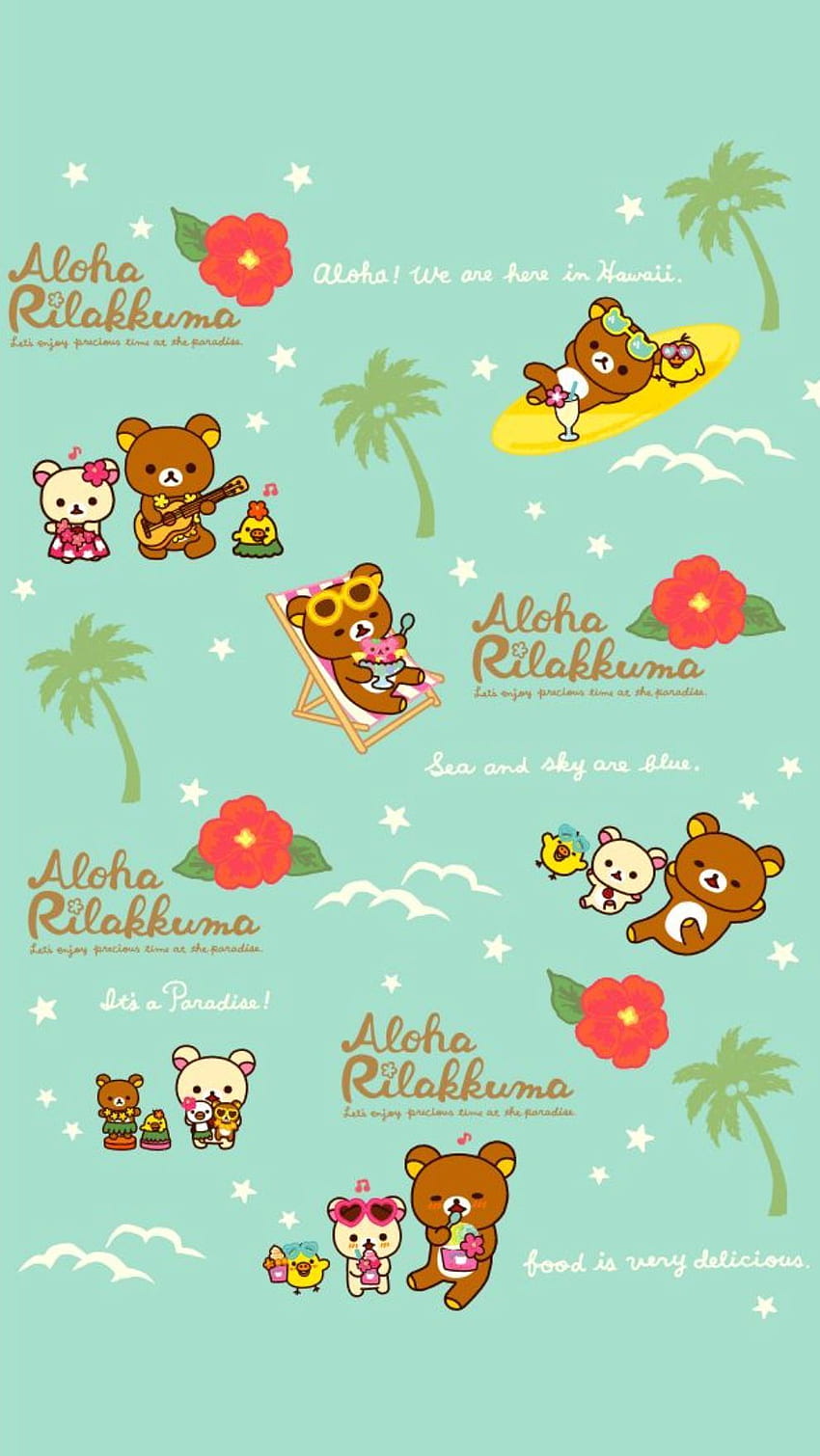 Rilakkuma. かわいい, かわいい画像, りらっくま, Aloha Rilakkuma HD phone wallpaper