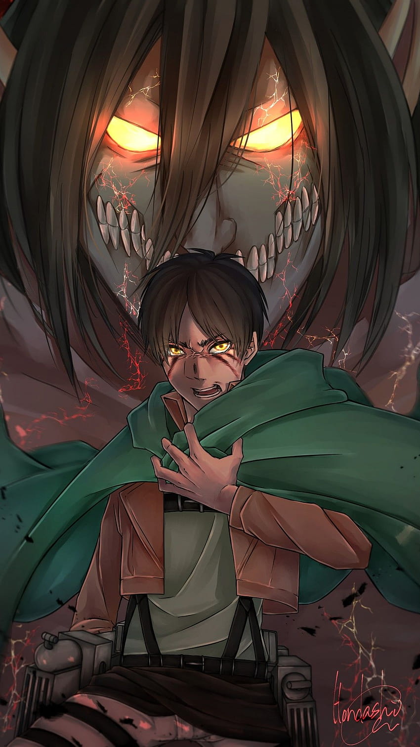 Anime Ataque dos Titãs Shingeki No Kyojin Eren Yeager Papel de Parede