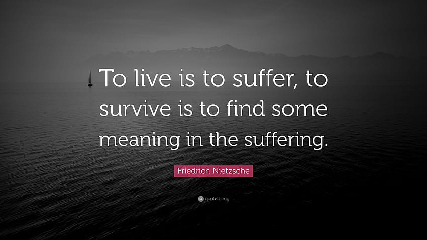 Citazione di Friedrich Nietzsche: “Vivere è soffrire, sopravvivere Sfondo HD