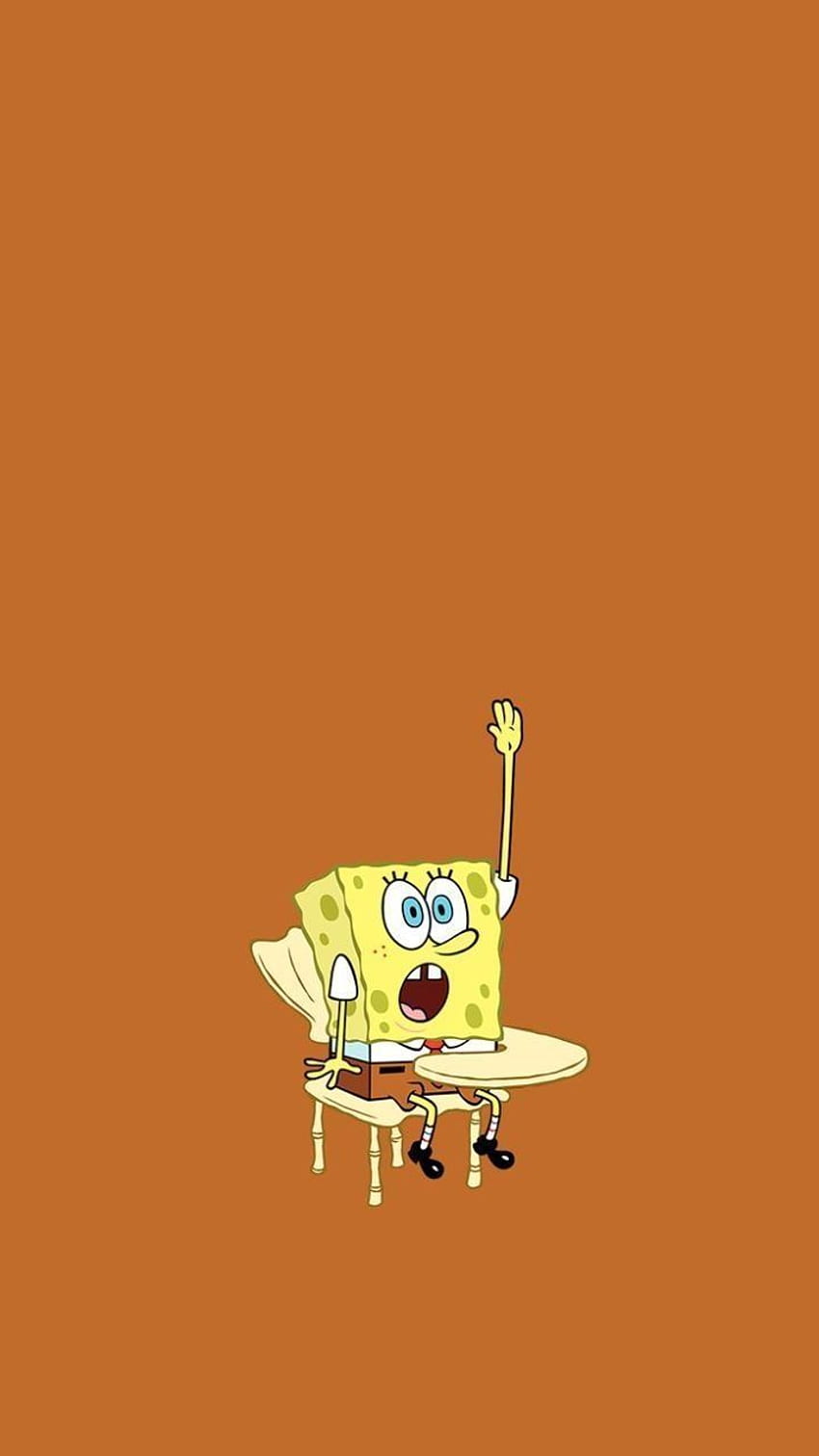 minimalista Bob Esponja, iPhone de Bob Esponja, Dibujos animados lindo, Bob Esponja VSCO fondo de pantalla del teléfono