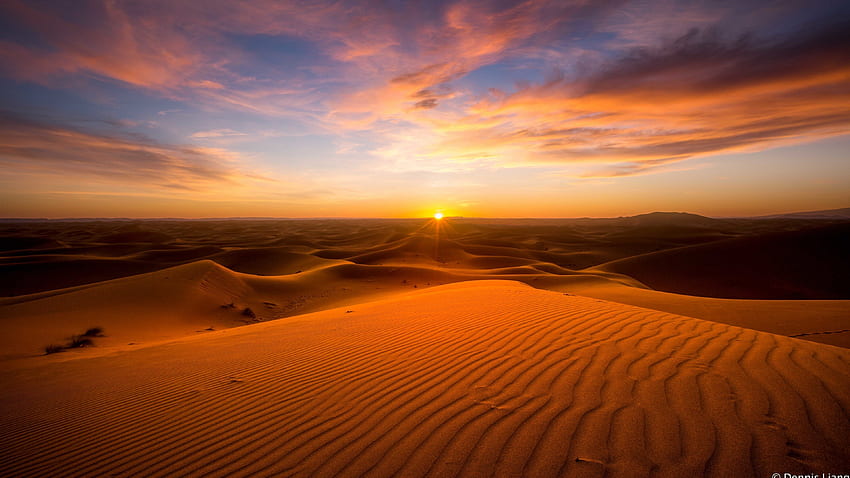 Hermosa puesta de sol en el desierto, Sahara fondo de pantalla