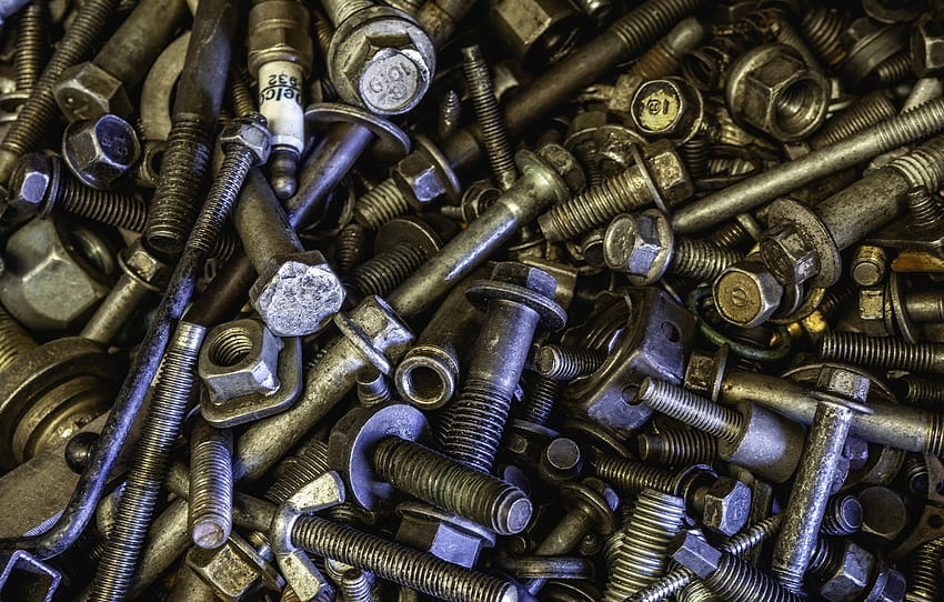 background, bolts, nuts for , section разное - HD wallpaper