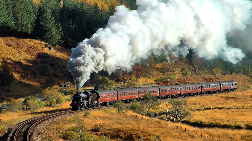 Lujosos viajes en tren inspirados en películas que puedes tomar en la vida real, el tren de Harry Potter fondo de pantalla