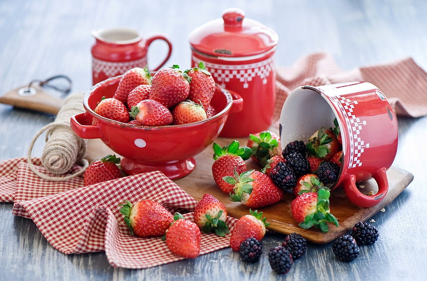 *** Frisches Obst - Stillleben ***, Leben, Erdbeeren, Natur, Früchte, still, frisch HD-Hintergrundbild