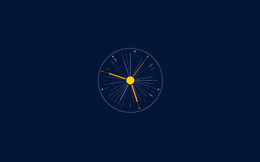 Uhr, minimal, kreativ, blau HD-Hintergrundbild