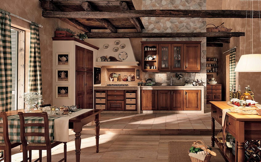 Interior, Miscelánea, Varios, Madera, De madera, Antiguo, Muebles, Cocina, Antigua fondo de pantalla