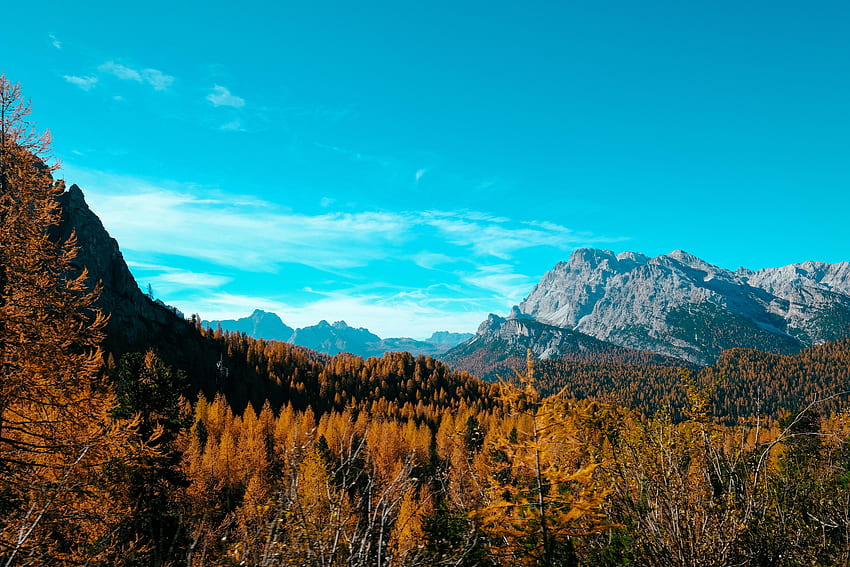 Landscape, Nature, Trees, Sky, Mountains, Autumn HD wallpaper