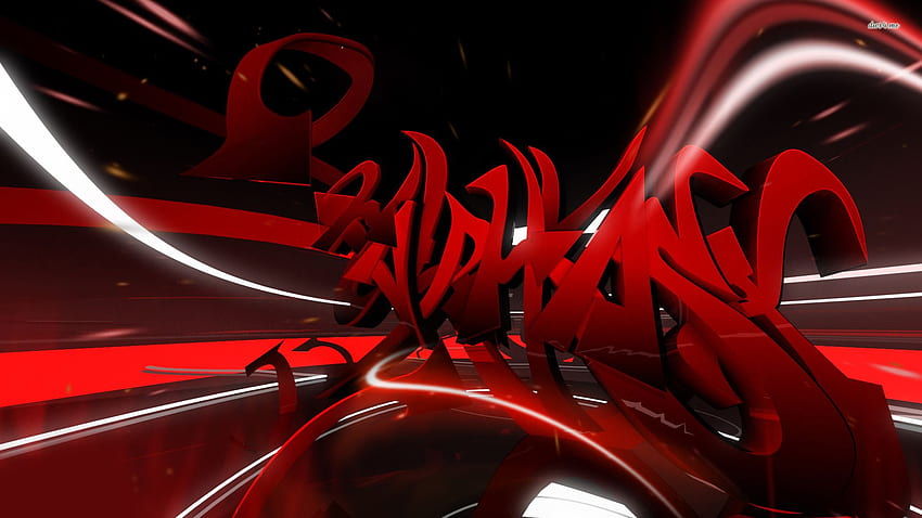 Rote Graffiti - 3D HD-Hintergrundbild