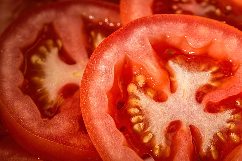 Macro, Slice, Section, Tomatoes, Vegetable HD wallpaper