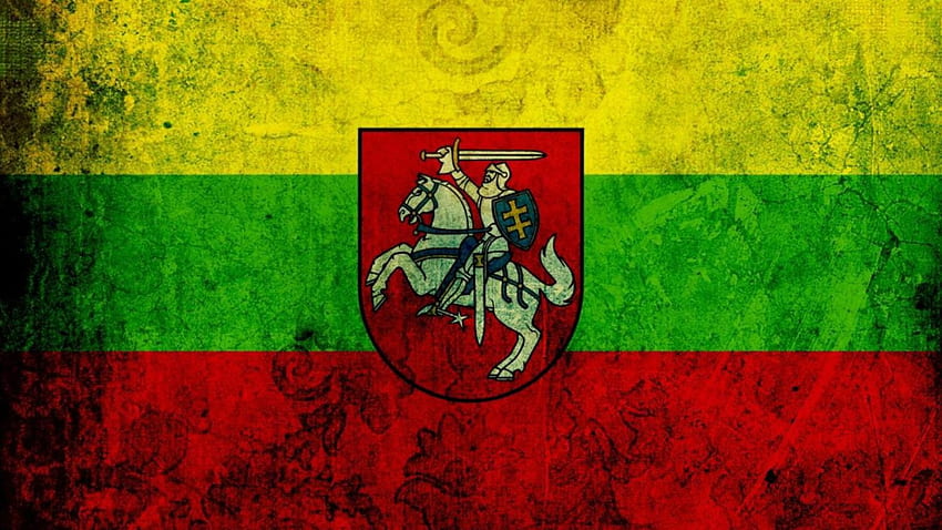 Flaga Litwy, litewska, flaga, lietuva, Litwa, zielony, żółty, czerwony, grunge Tapeta HD