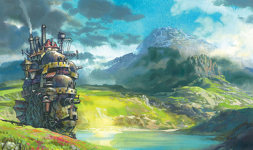 Hayao Miyazaki, castles, steampunk, Studio Ghibli HD wallpaper