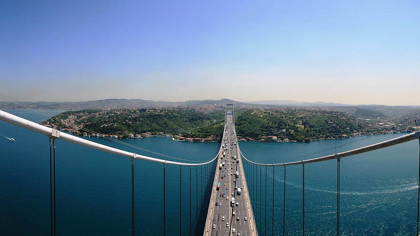 Stadtansichten, Brücken, Türkei, Istanbul, Bosporus, Fatih-Sultan-Mehmet-Brücke, Städte HD-Hintergrundbild