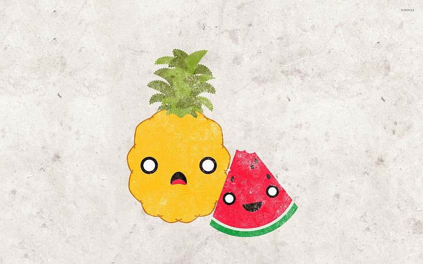 Pineapple and watermelon - Digital Art, Cartoon Watermelon HD wallpaper
