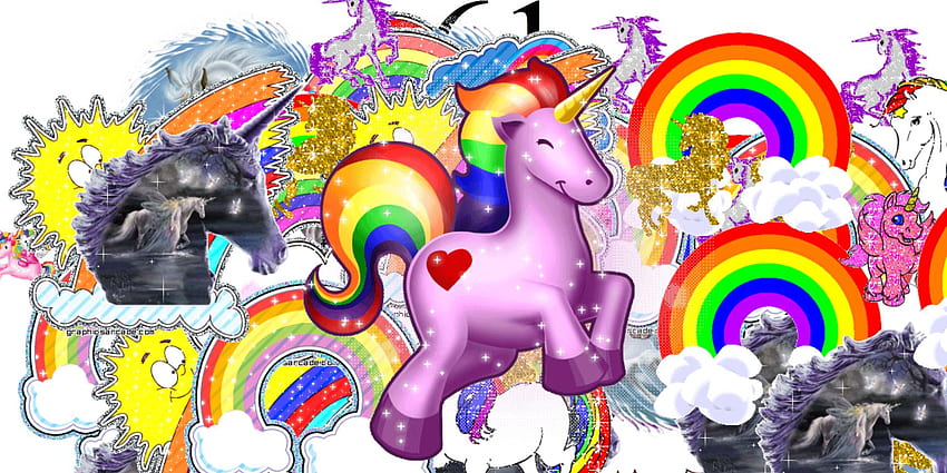 Glitter Rainbow Unicorn HD wallpaper