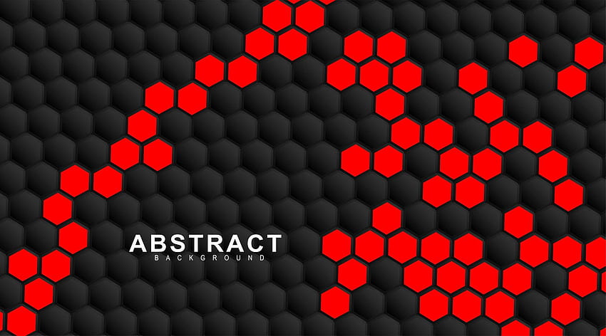 Geometric red and black hexagons. Surface polygon pattern with red hexagon, honeycomb. 3D design illustration technology 1857200 Vector Art at Vecteezy HD wallpaper