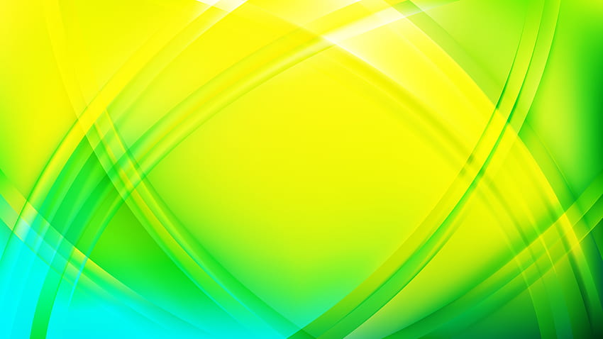 พื้นหลังโค้งสีเขียวและสีเหลือง สีเขียวเย็นและสีเหลือง วอลล์เปเปอร์ HD