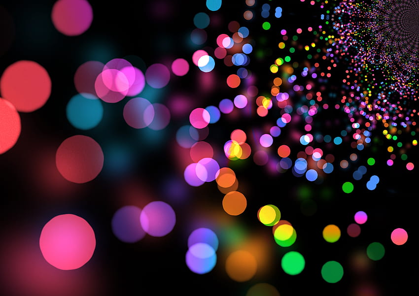 Party lights, circles, colorful, bokeh HD wallpaper