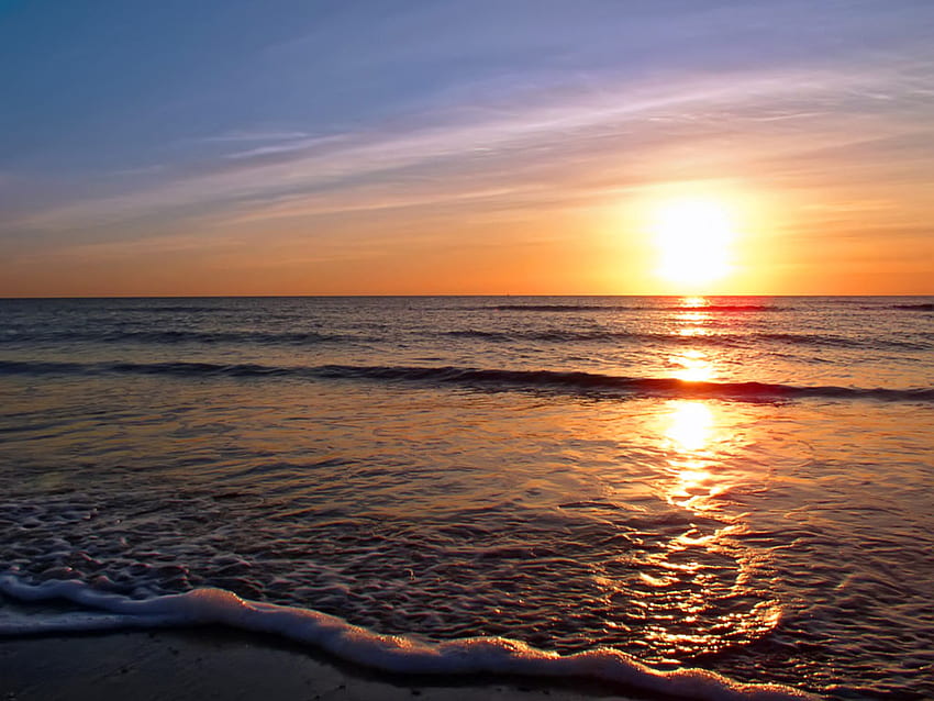 As The Tide Goes, sand, tide, water, sunset, beach HD wallpaper