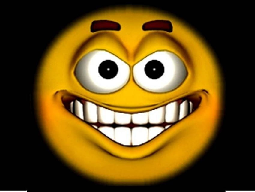 Icona Faccina, faccina sorridente, faccia felice, sul nero Sfondo HD