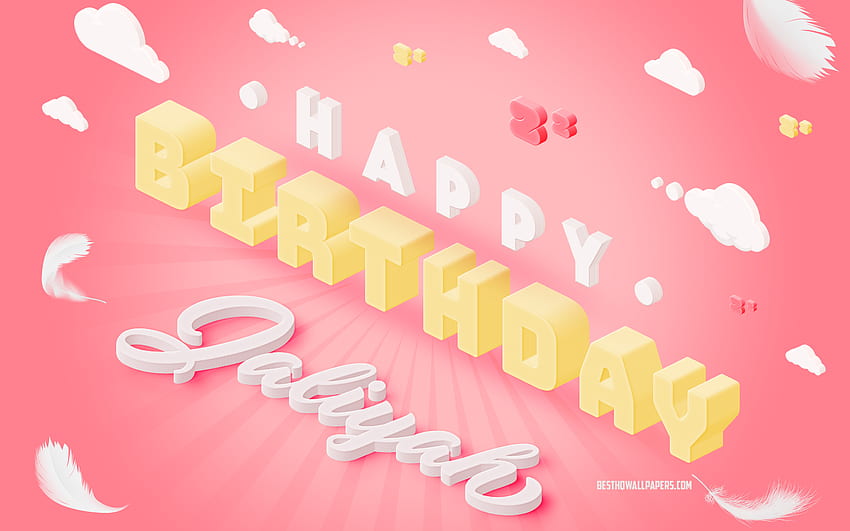 Happy Birtay Jaliyah, 3d Art, Birtay 3d Background, Jaliyah, Pink Background, Happy Jaliyah birtay, 3d Letters, Jaliyah Birtay, Creative Birtay Background HD wallpaper