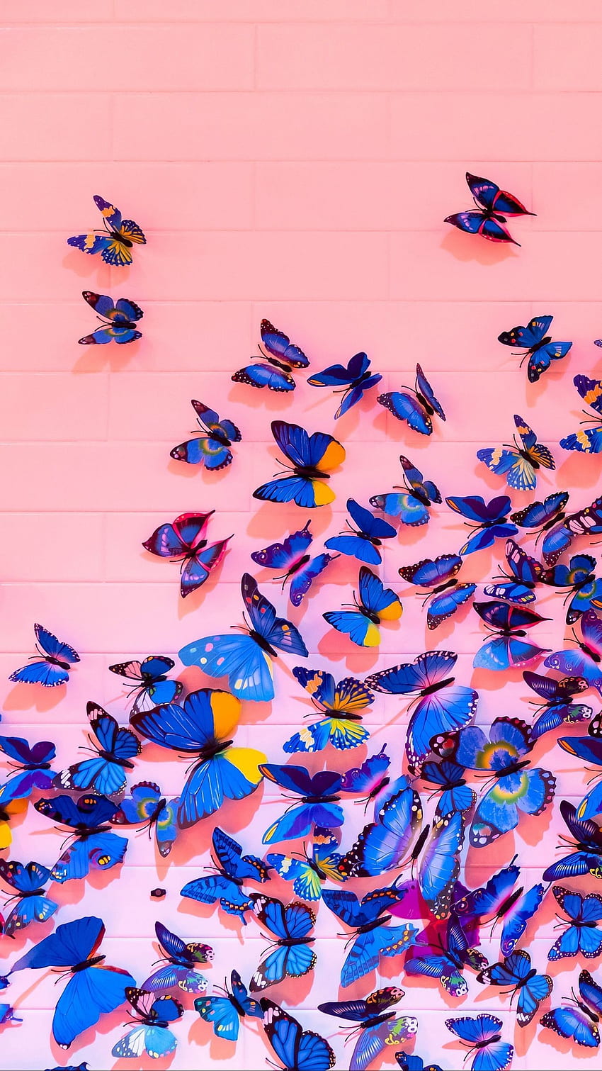 Естетични емоджи със синя пеперуда - най-големият портал, оранжева пеперуда HD тапет за телефон
