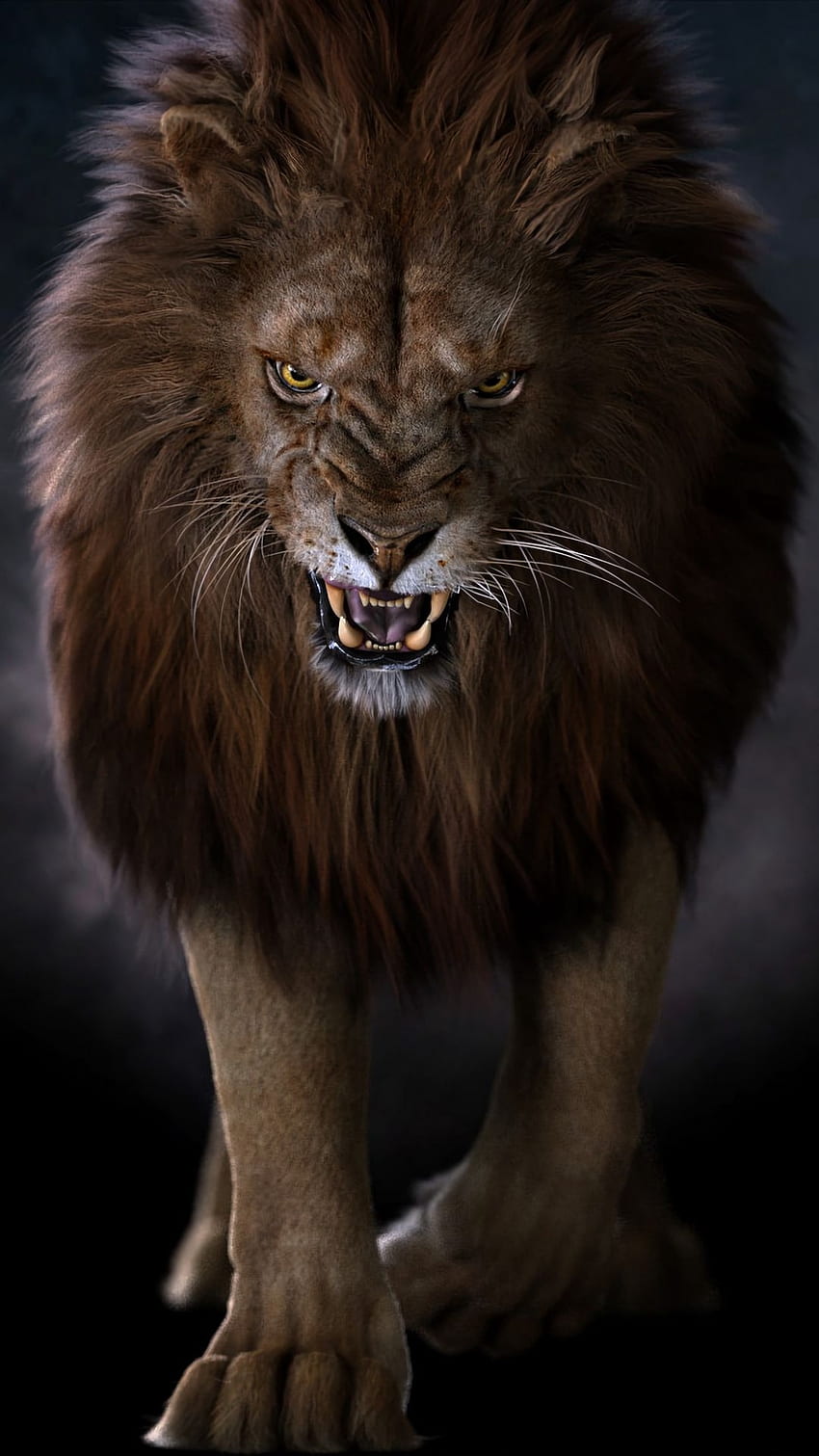 王様、big_cats、動物、怒っている、野生、ライオン HD電話の壁紙